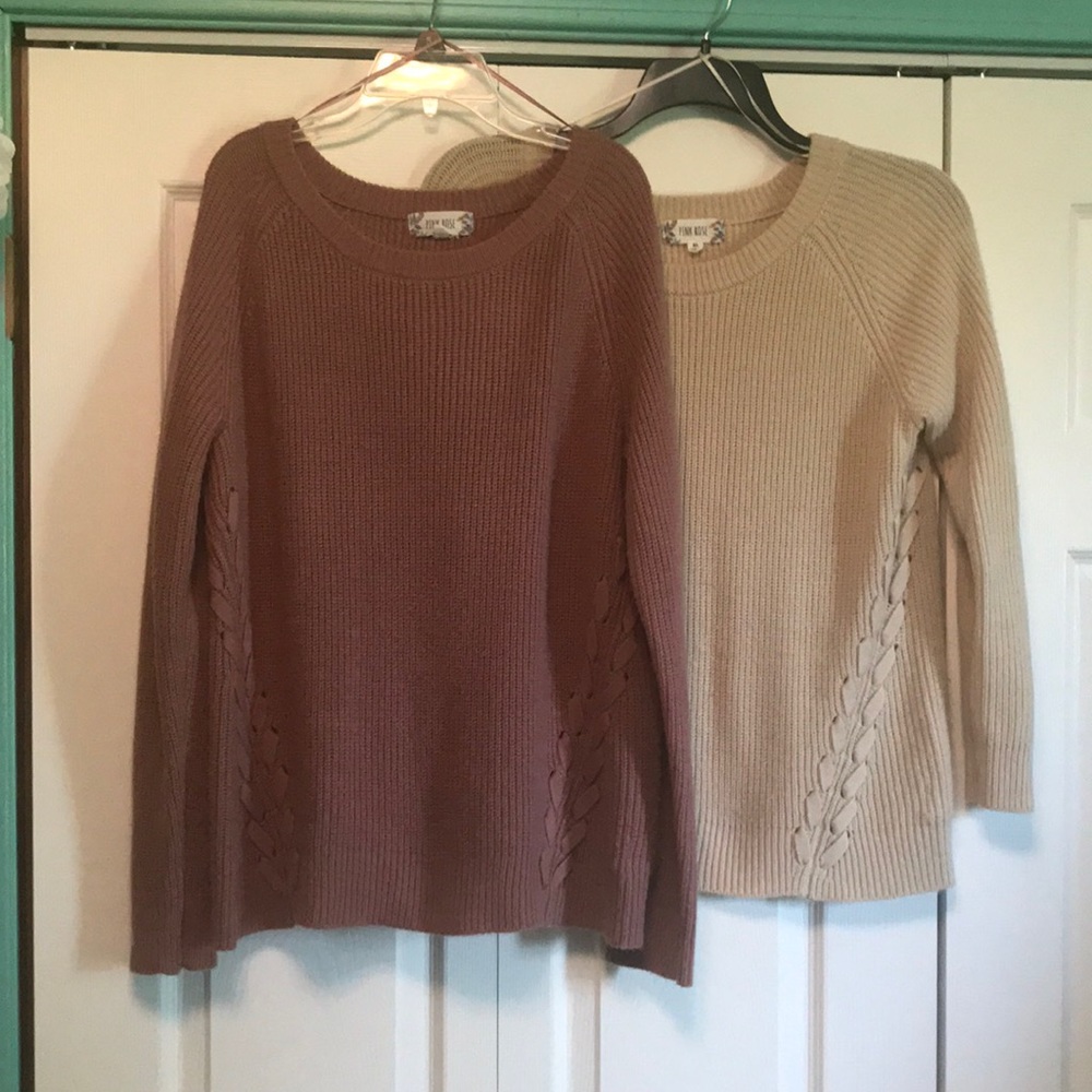 Pink rose sweater lot